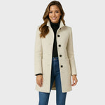 Coat Tailored Fit Button Closure Warm Fabric