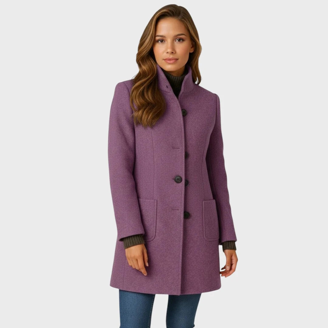Coat Tailored Fit Button Closure Warm Fabric