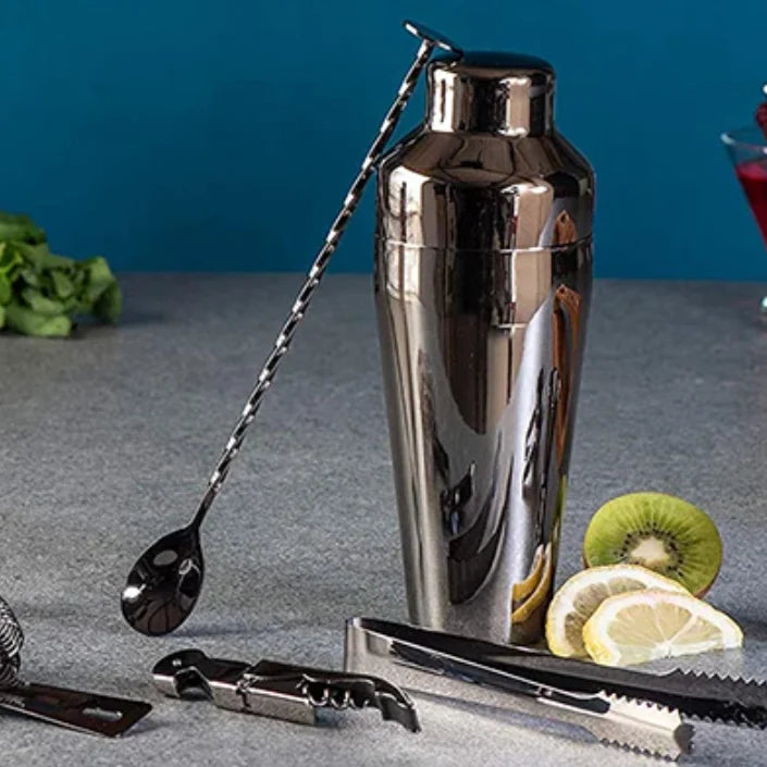 Cocktail Bar Tool Set Stainless Steel 10-Piece With Storage Stand