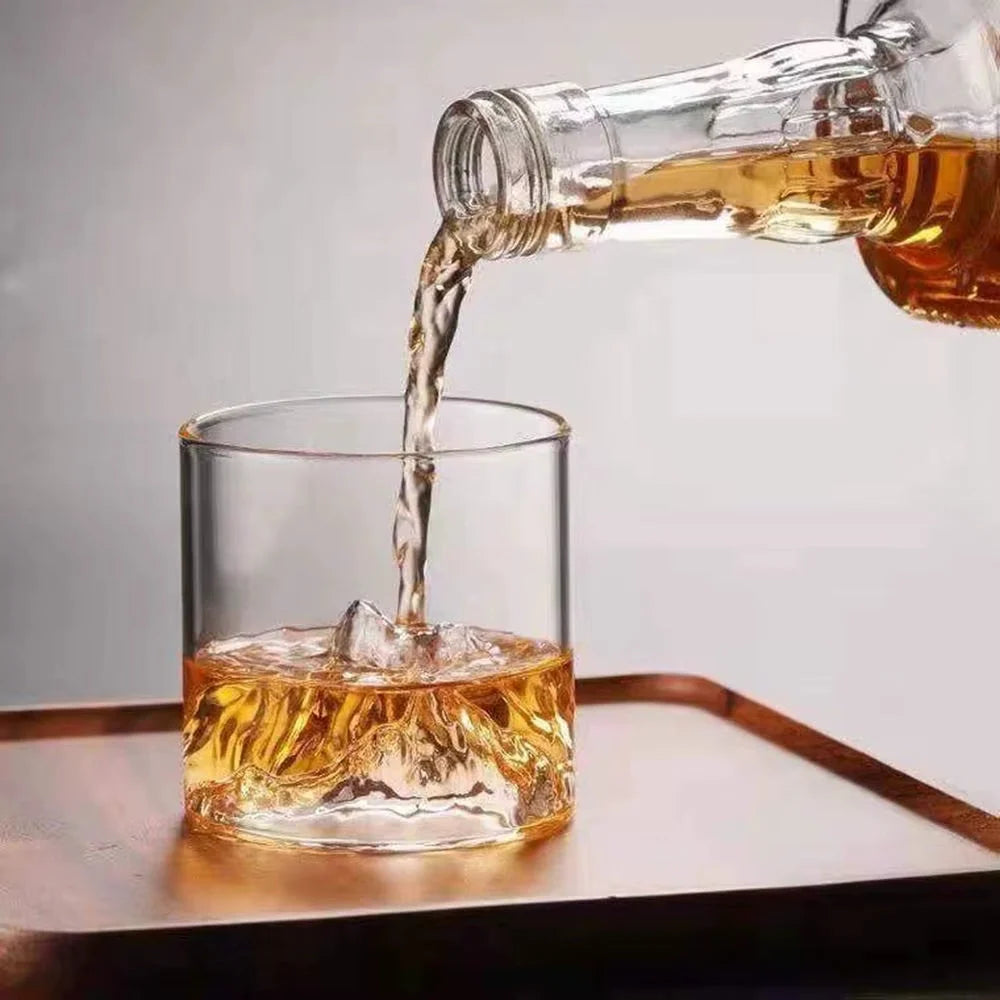 Cocktail Glass Crystal Mountain-Inspired Wide Bowl 6.8 fl oz