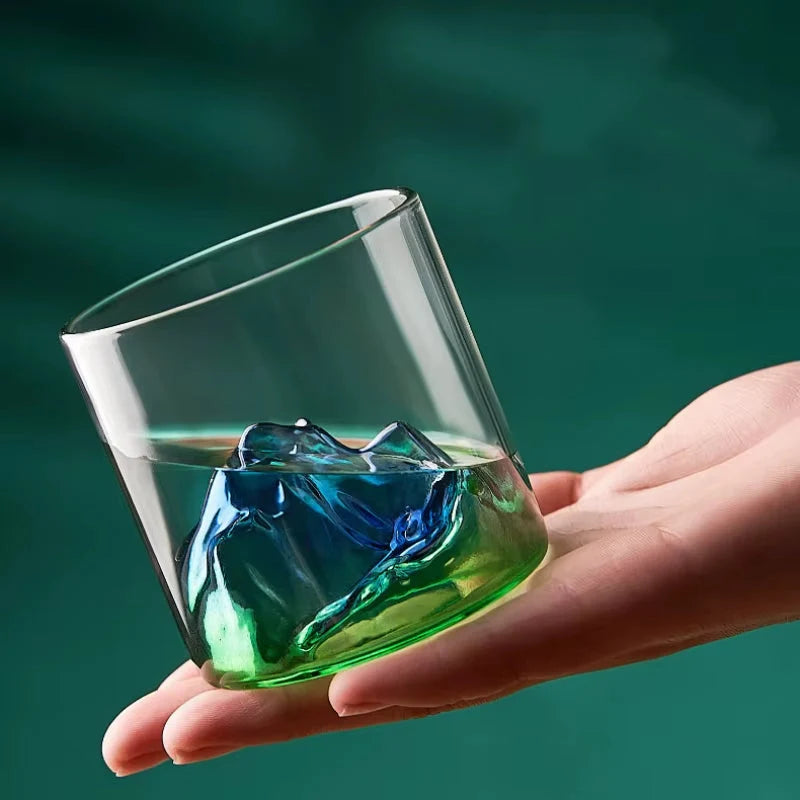 Cocktail Glass Crystal Mountain-Inspired Wide Bowl 6.8 fl oz