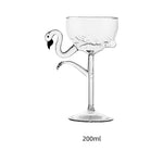 Cocktail Glass Flamingo Stem Clear Glass