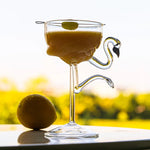 Cocktail Glass Flamingo Stem Clear Glass