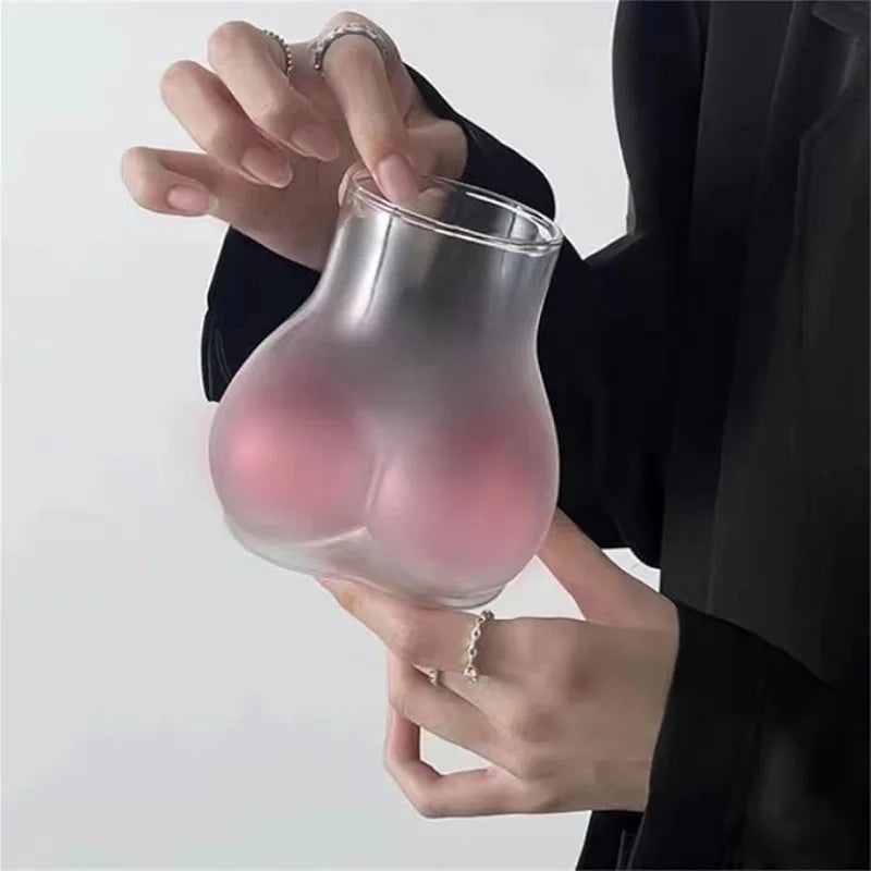 Cocktail Glass Sculpted Design Pink Gradient