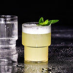 Cocktail Glass Striped Lead-Free Glass