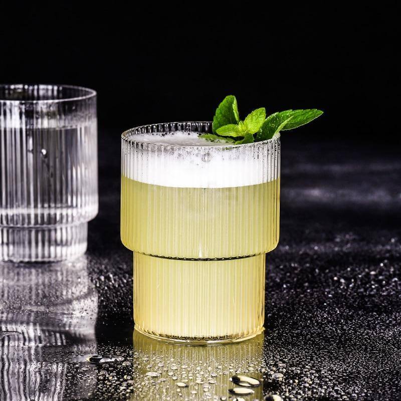 Cocktail Glass Striped Lead-Free Glass