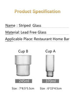 Cocktail Glass Striped Lead-Free Glass