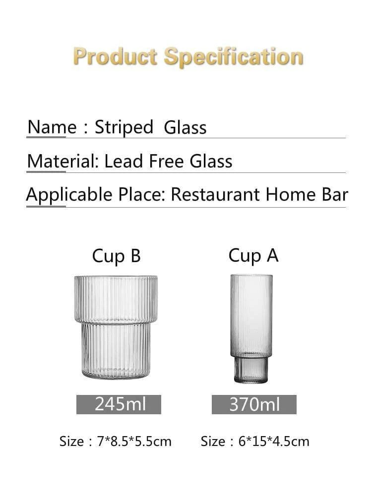 Cocktail Glass Striped Lead-Free Glass