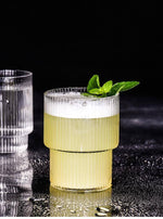 Cocktail Glass Striped Lead-Free Glass