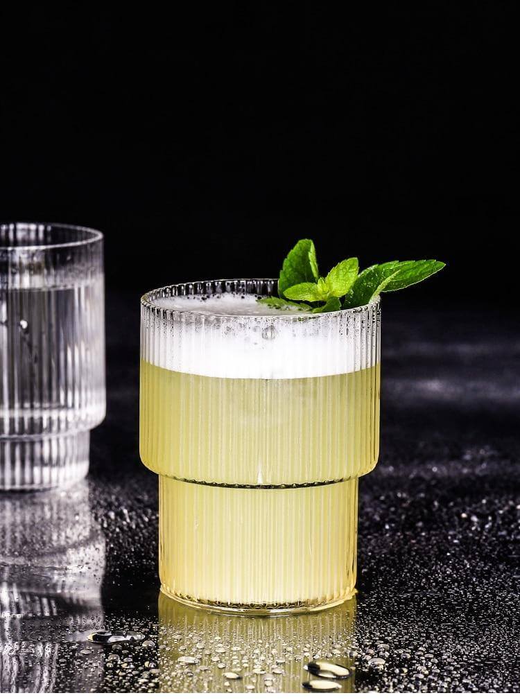 Cocktail Glass Striped Lead-Free Glass