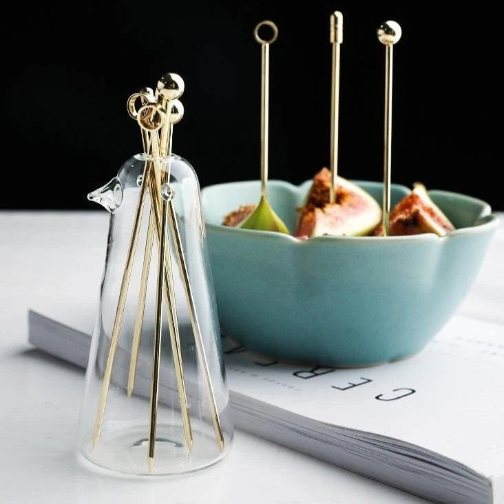 Cocktail Picks Stainless Steel Set of 6