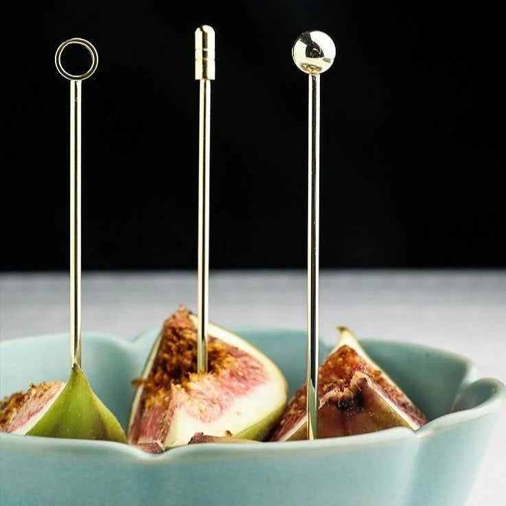 Cocktail Picks Stainless Steel Set of 6