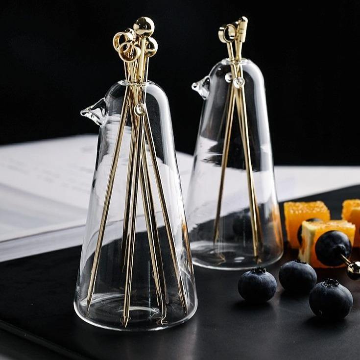 Cocktail Picks Stainless Steel Set of 6