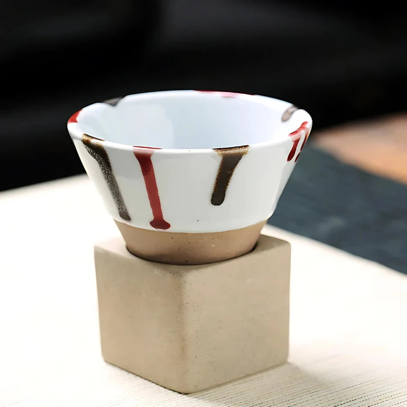 Coffee Cup Set Ceramic 3.4 Oz With Holder