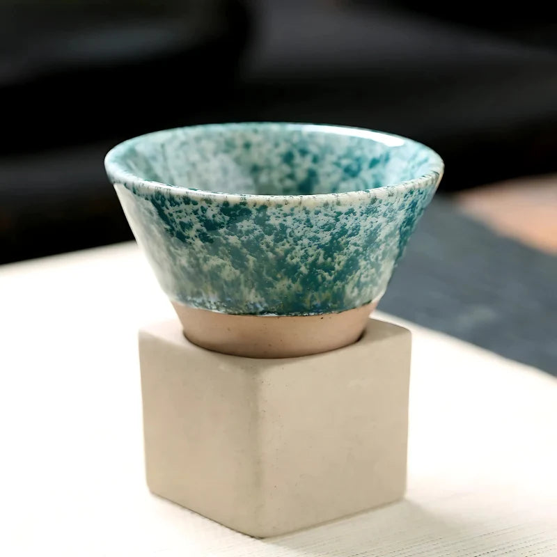 Coffee Cup Set Ceramic 3.4 Oz With Holder