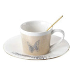 Coffee Mug Ceramic Stainless Steel Reflective Design 10.1 Oz