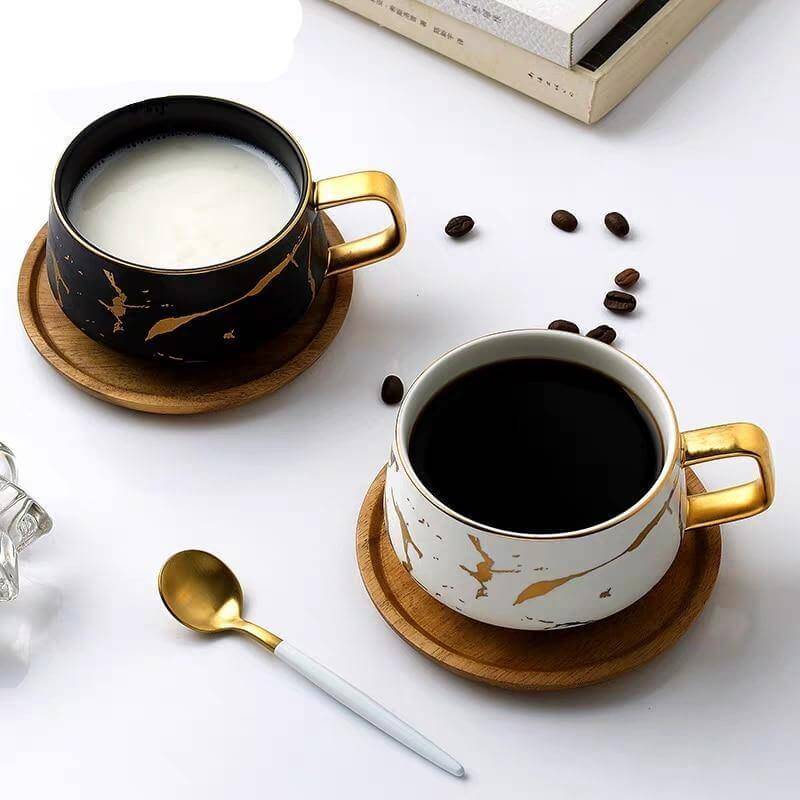 Coffee Mug Ceramic With Lid & Spoon