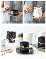 Coffee Mug Ceramic With Lid & Spoon