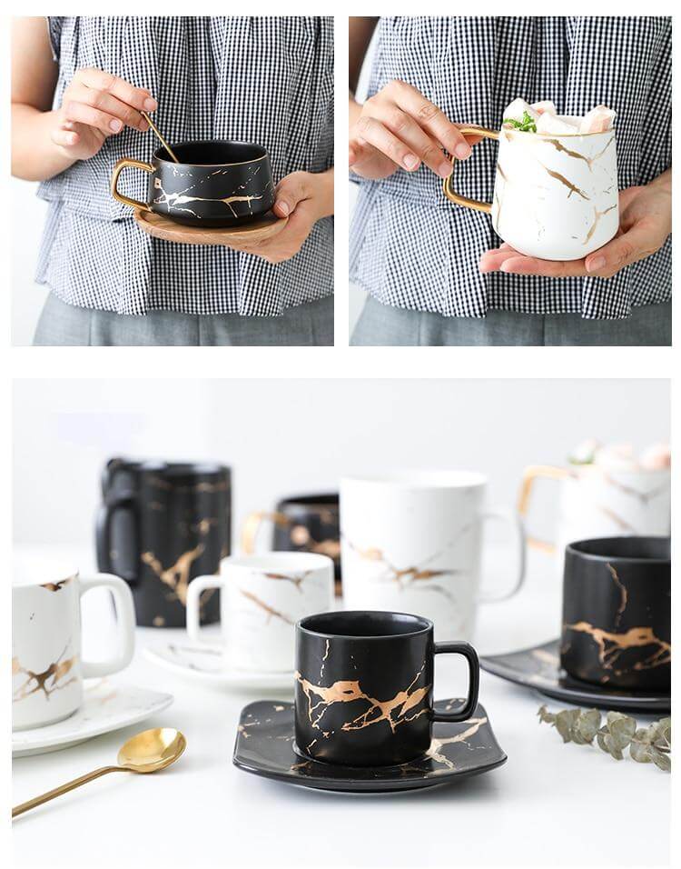 Coffee Mug Ceramic With Lid & Spoon
