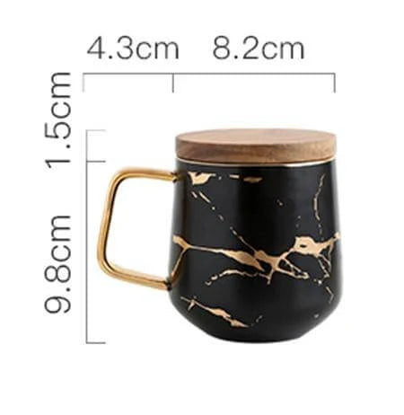 Coffee Mug Ceramic With Lid & Spoon