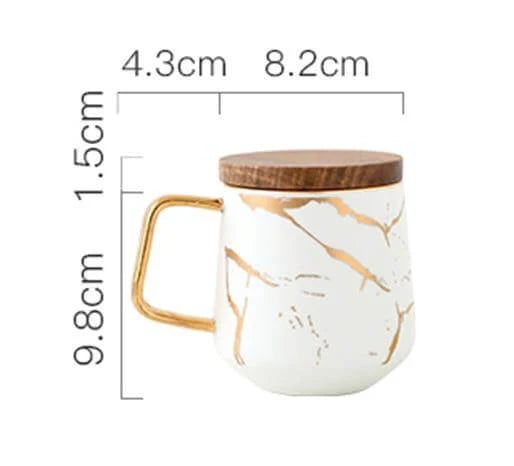Coffee Mug Ceramic With Lid & Spoon