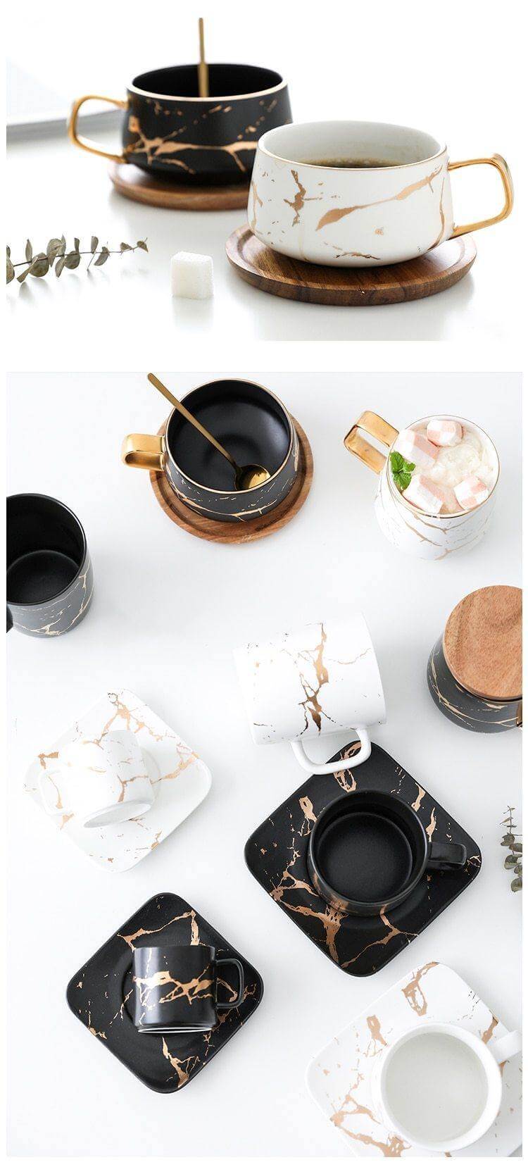 Coffee Mug Ceramic With Lid & Spoon