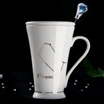 Coffee Mug Ceramic Zodiac Design Spoon Included