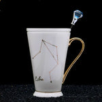 Coffee Mug Ceramic Zodiac Design Spoon Included