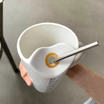 Coffee Mug Porcelain Ceramic 15.2 Oz With Straw