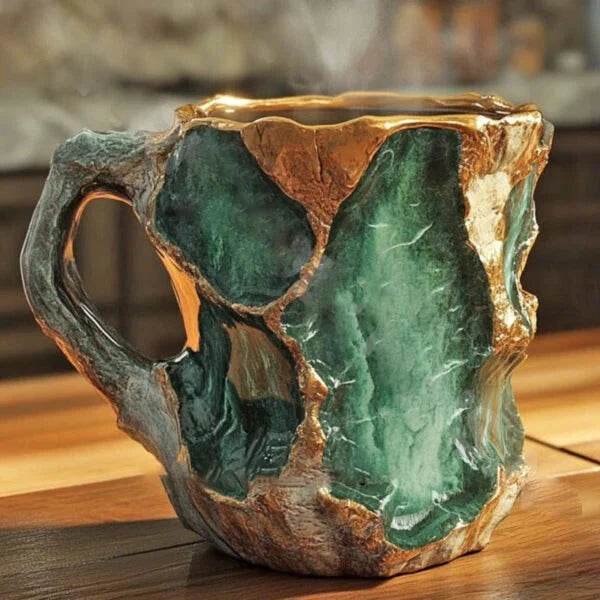 Coffee Mug Raised Texture Transparent 10.14 Oz Capacity