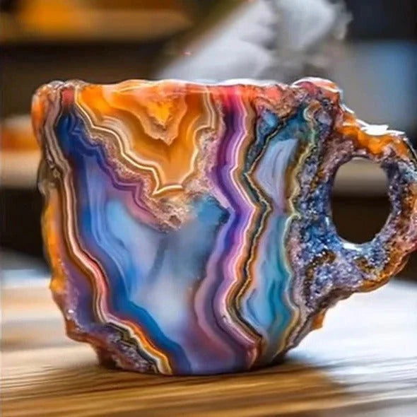 Coffee Mug Raised Texture Transparent 10.14 Oz Capacity