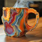 Coffee Mug Raised Texture Transparent 10.14 Oz Capacity