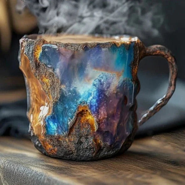Coffee Mug Raised Texture Transparent 10.14 Oz Capacity