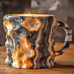 Coffee Mug Raised Texture Transparent 10.14 Oz Capacity