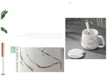 Coffee Mug Set Porcelain Marble Design