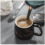 Coffee Mug Set Porcelain Marble Design