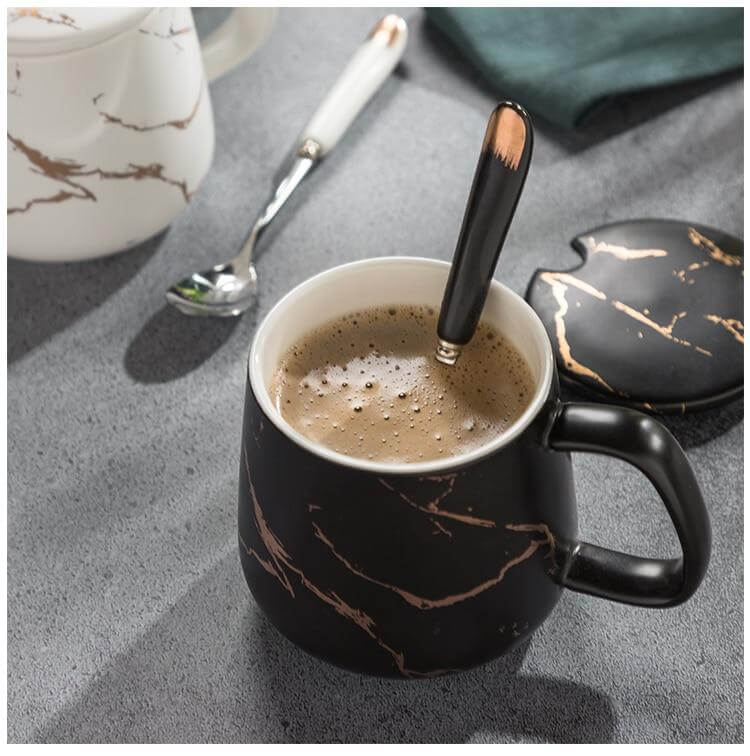 Coffee Mug Set Porcelain Marble Design