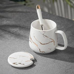 Coffee Mug Set Porcelain Marble Design