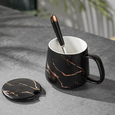 Coffee Mug Set Porcelain Marble Design