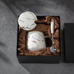 Coffee Mug Set Porcelain Marble Design