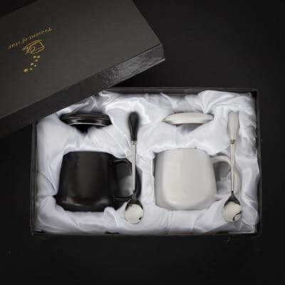 Coffee Mug Set Porcelain Marble Design