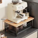 Coffee Organizer Wooden Top Two Slide-Out Mesh Baskets