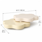 Coffee Table Flower-Shaped Rotating Extendable Top Built-In Shelf