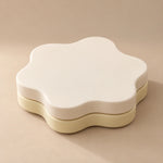 Coffee Table Flower-Shaped Rotating Extendable Top Built-In Shelf
