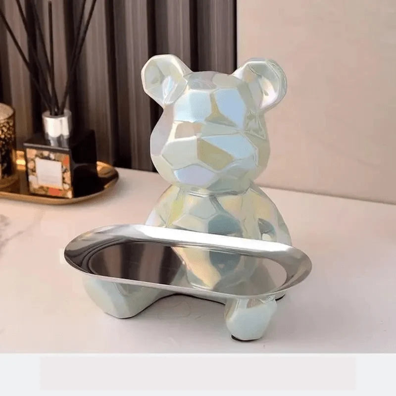 Coin Bank & Catchall Tray Ceramic Bear Design