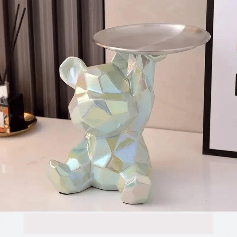 Coin Bank & Catchall Tray Ceramic Bear Design