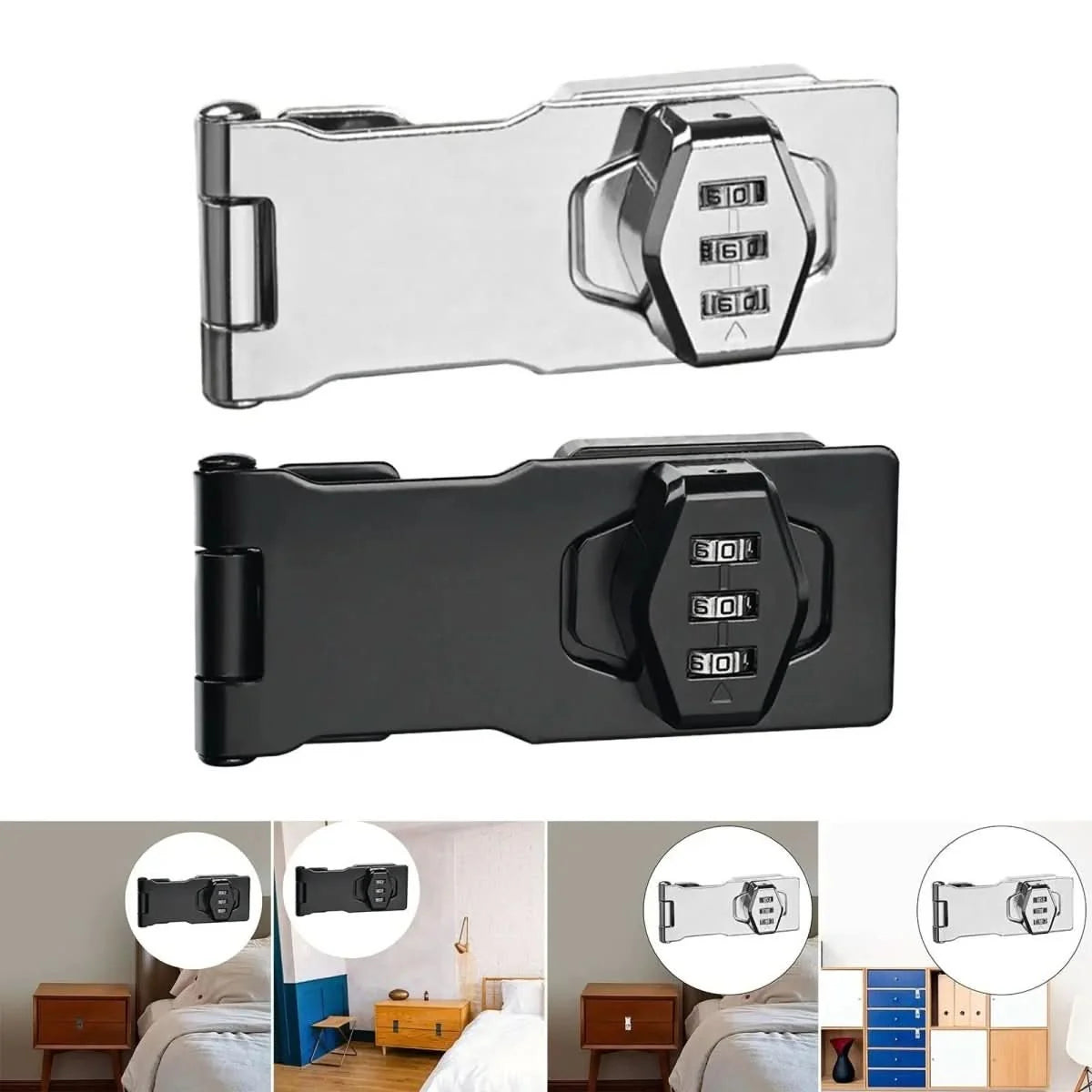 Combination Lock Keyless Adjustable Code Zinc Alloy & Iron