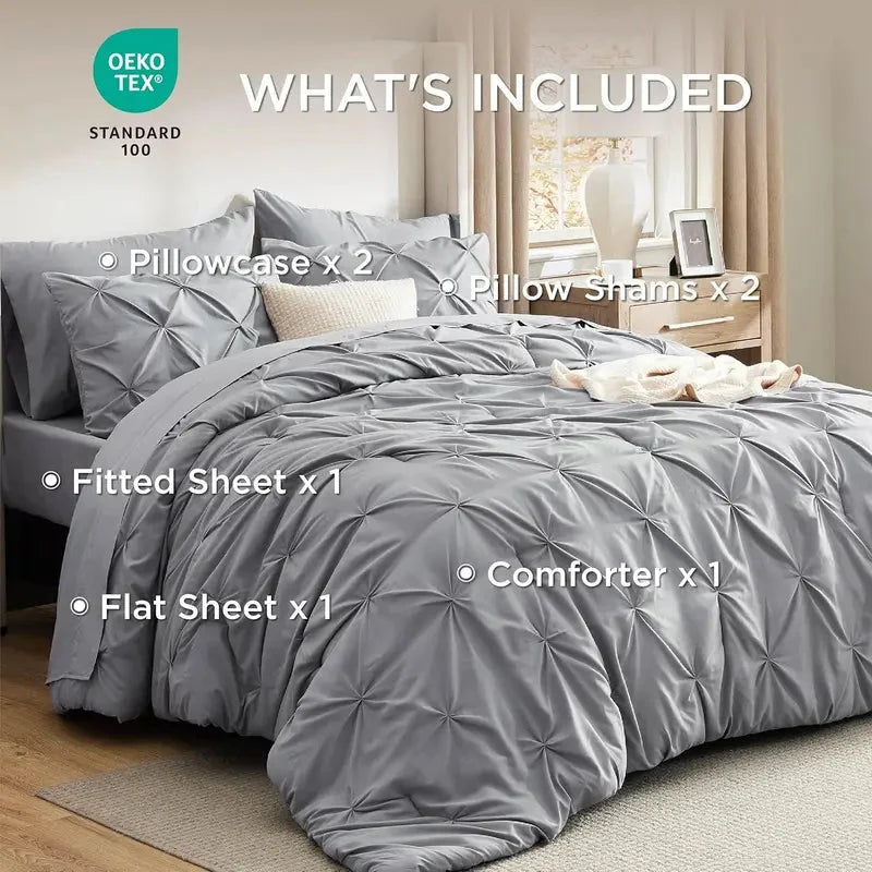 Comforter Set Brushed Microfiber Lightweight All-Season Warmth