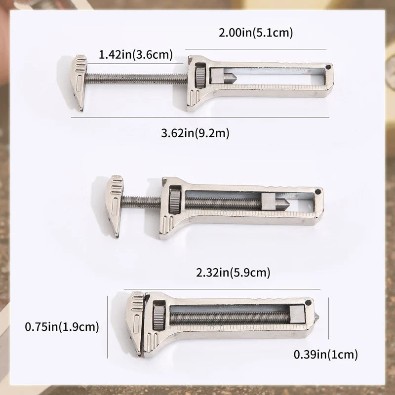 Compact Multi-Tool Titanium Alloy Adjustable Wrench & Caliper Ruler