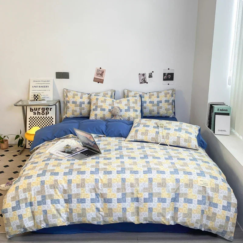 Complete Bedding Set Checkerboard Pattern Easy Care